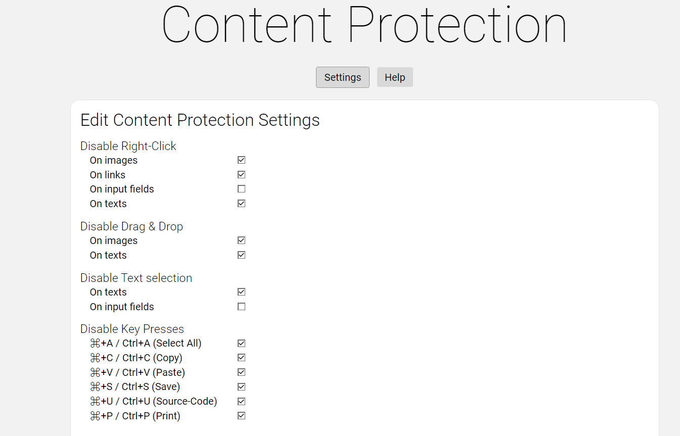 Content Protection by Webyze